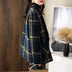 Coat Slimming Retro Plaid Patchwork Wool Female Suit - Minihomy