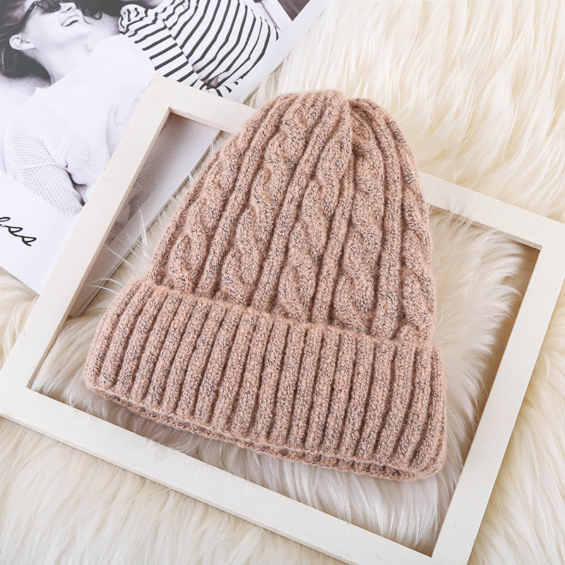 Winter Mohair Women Fleece Knitted Beanie