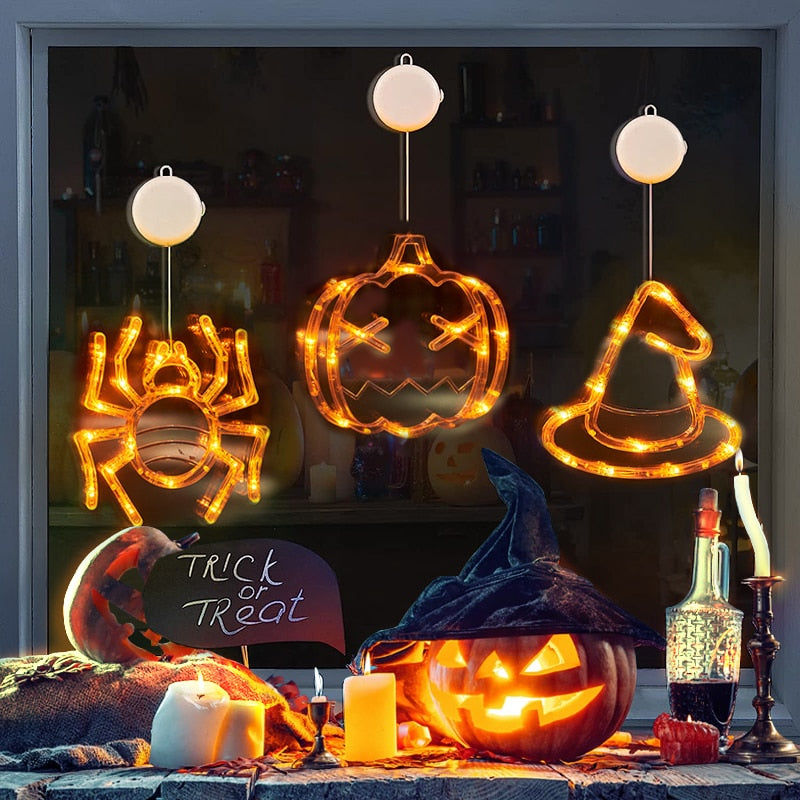 Halloween Window Hanging LED Lights - Spooky Halloween Decor - Minihomy