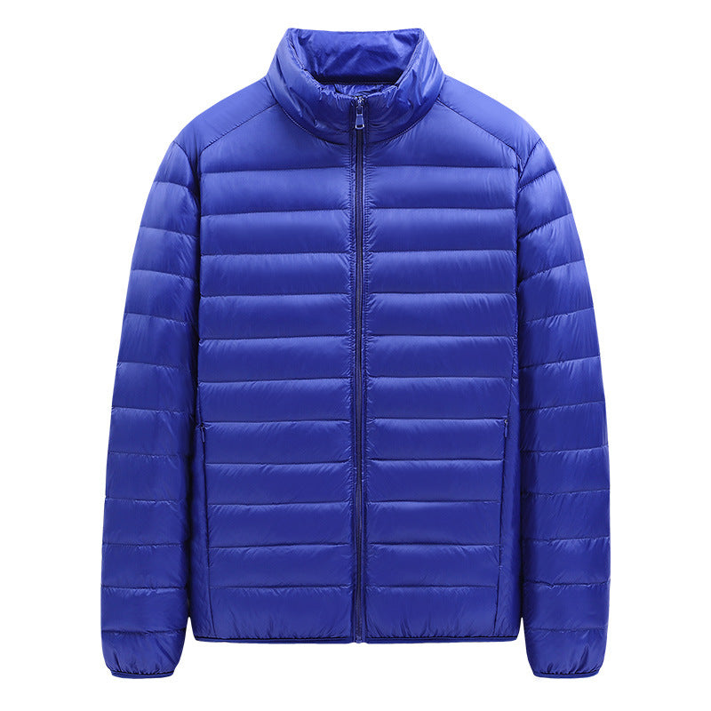 Men's Down Jacket Solid Color Stand Collar Light - Minihomy