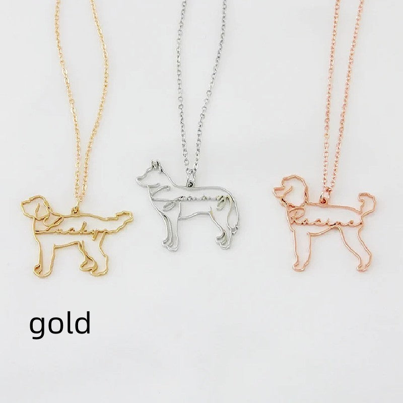 Personalized Cat Necklace - Stainless Steel Pet Shape Name Pendant for Women - Minihomy