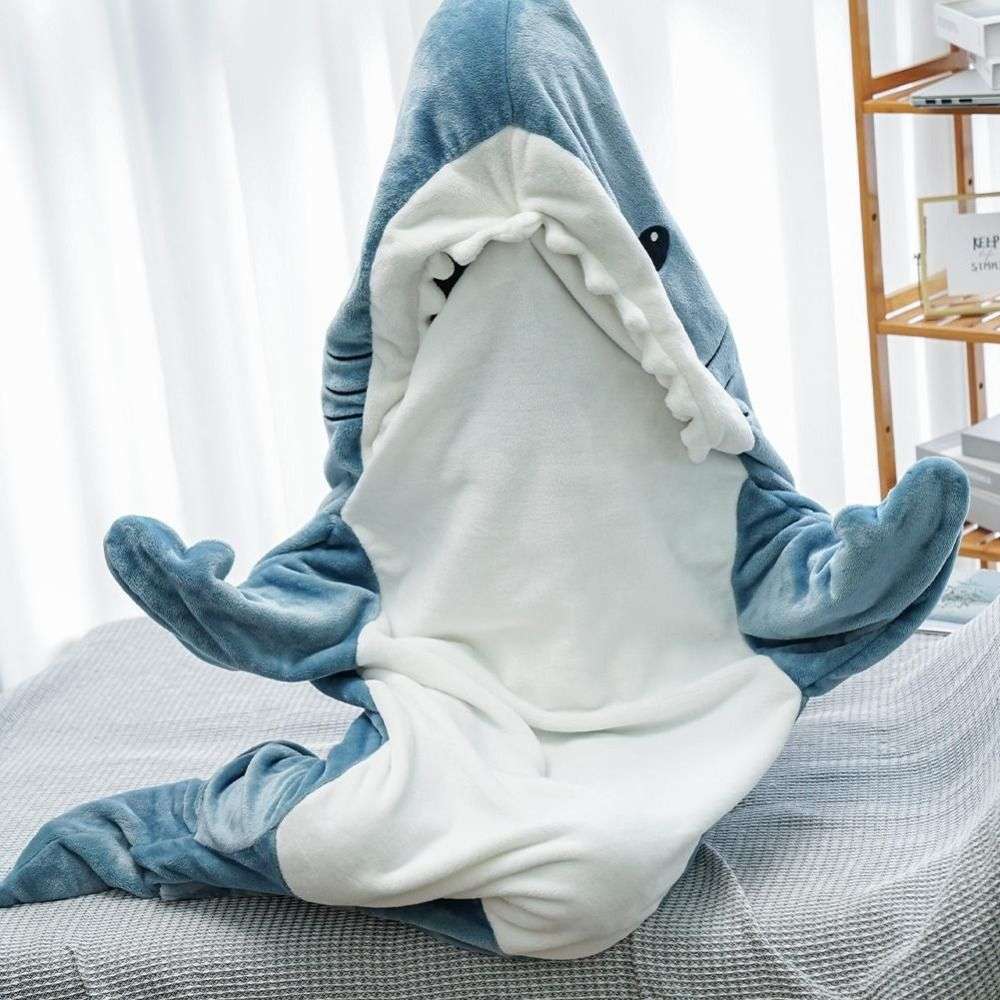 Cartoon Shark Sleeping Bag Pajamas Office Nap Shark Blanket  For Children Adult - Minihomy