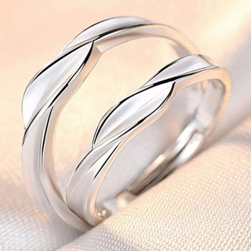 Korean Edition Minimalist Couple Rings - Crown Design - Minihomy