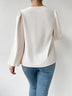 Chiffon Long-sleeved Shirt Loose V-neck Top T-shirt Women's Clothing - Minihomy