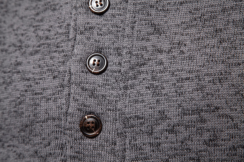 Men's Turtleneck Buttons Pullover Casual Loose - Minihomy