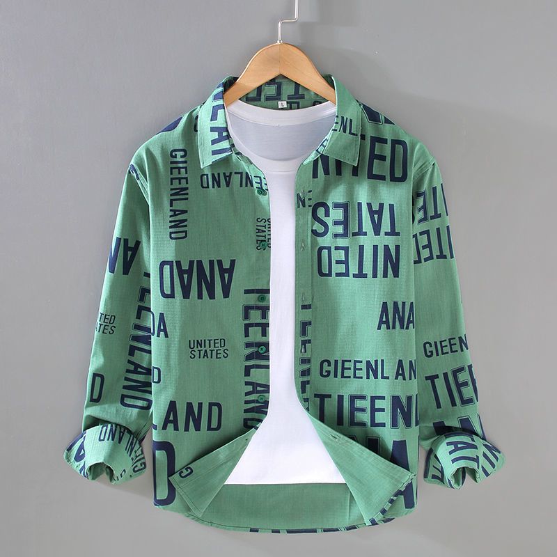 Men's Letter Print Shirt - Minihomy