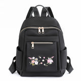 Leisure Embroidery Women's Backpack - Lightweight Nylon - Minihomy