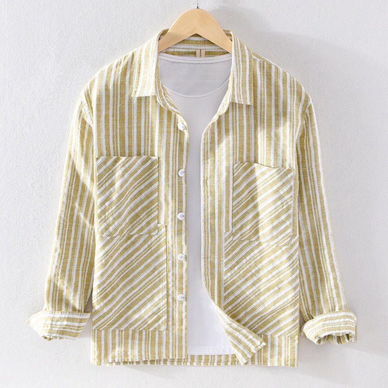 Striped Cotton Casual Thickening Comfortable Shirt