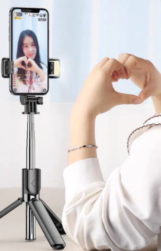 Bluetooth Selfie Stick with Mobile Remote Control Tripod - Compatible with iPhone Models - Minihomy