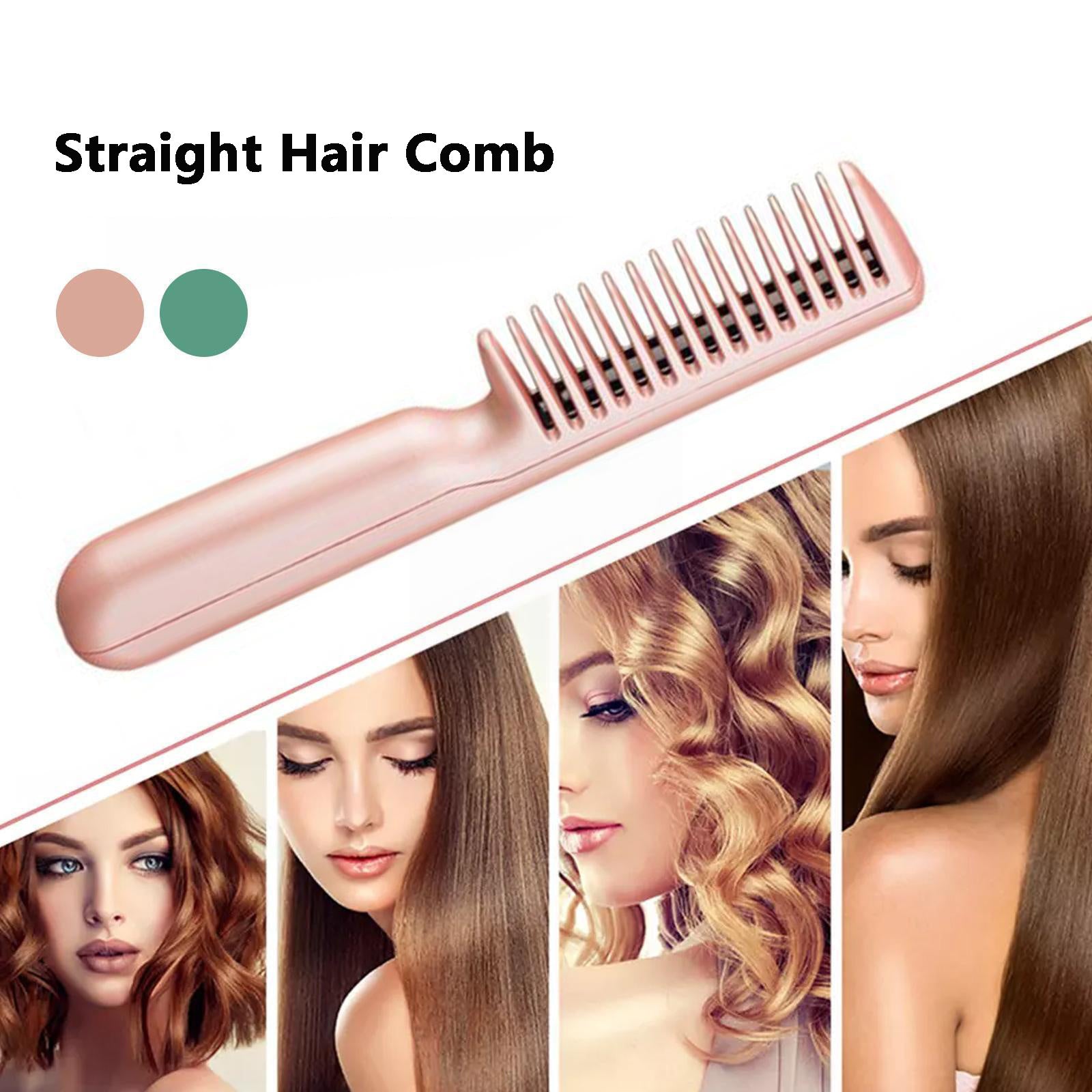 2-in-1 Wireless Hair Straightener & Curler - Portable USB Charging, Negative Ion Smoothing Comb Brush - Minihomy