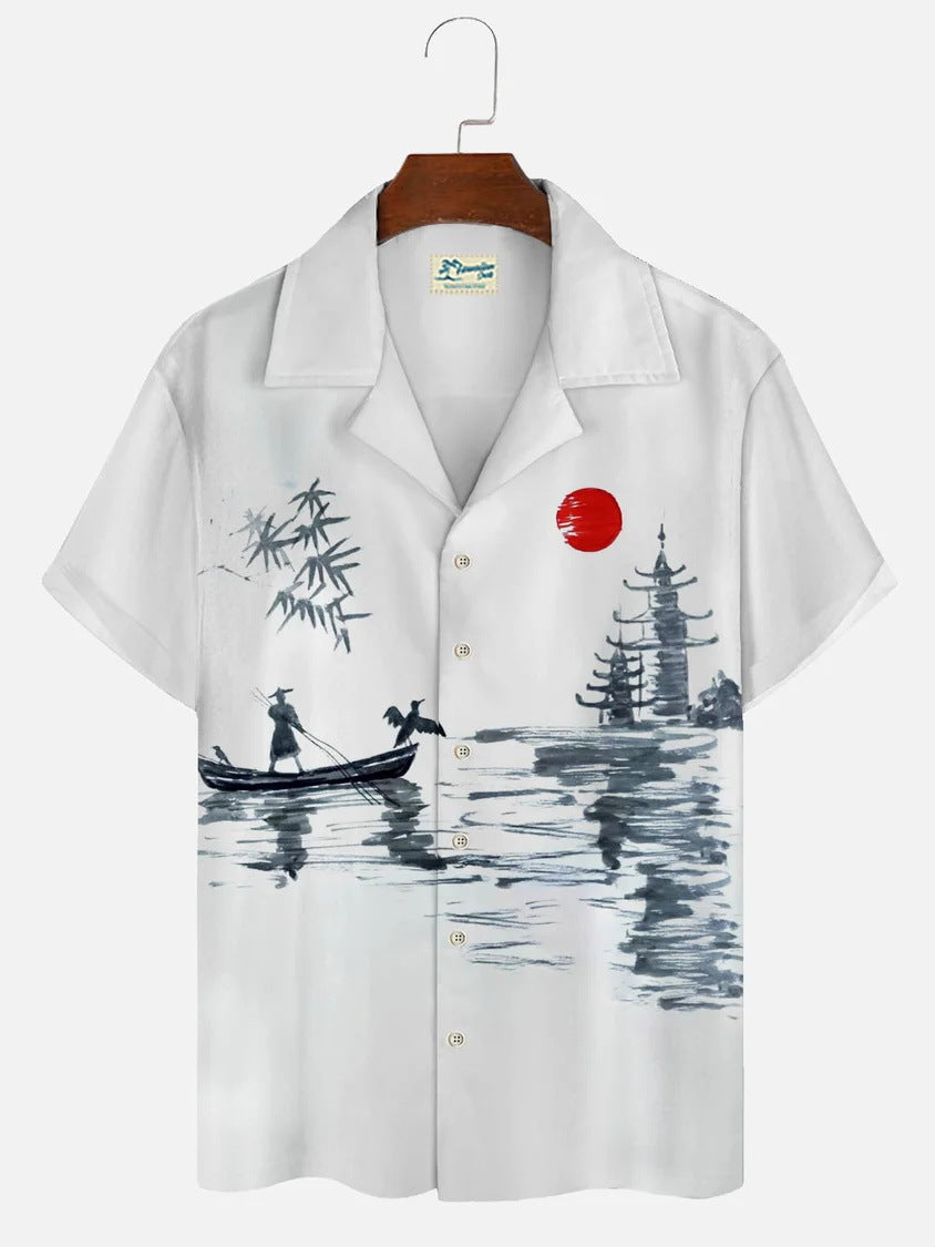 Hawaiian Shirt Men 3D Light Color Short Sleeve - Minihomy