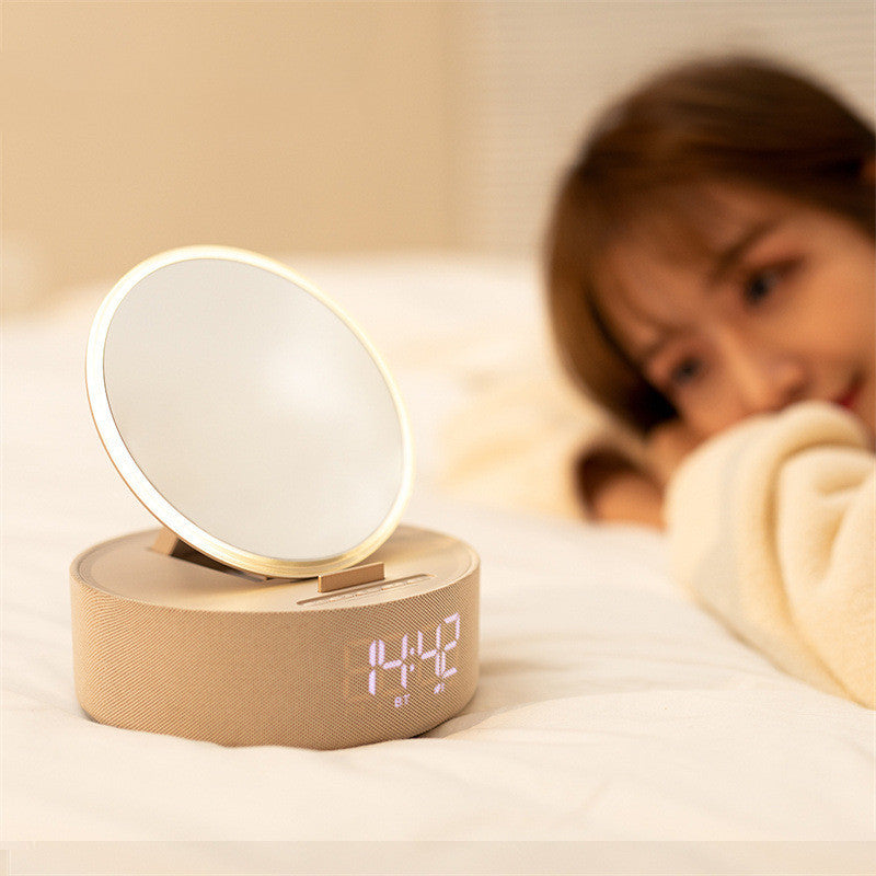 Mirror Wireless Charger Alarm Clock Bluetooth Speaker LED Night Light Smart Digital Clock Loudspeaker For Phone Charger - Minihomy