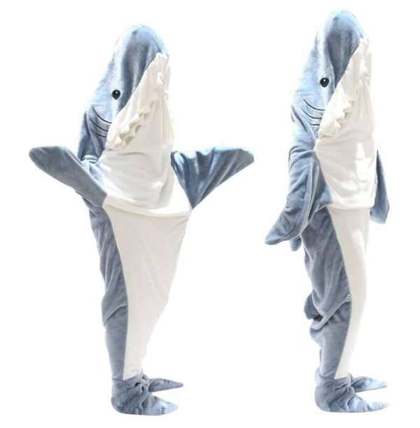 Cartoon Shark Sleeping Bag Pajamas Office Nap Shark Blanket  For Children Adult - Minihomy