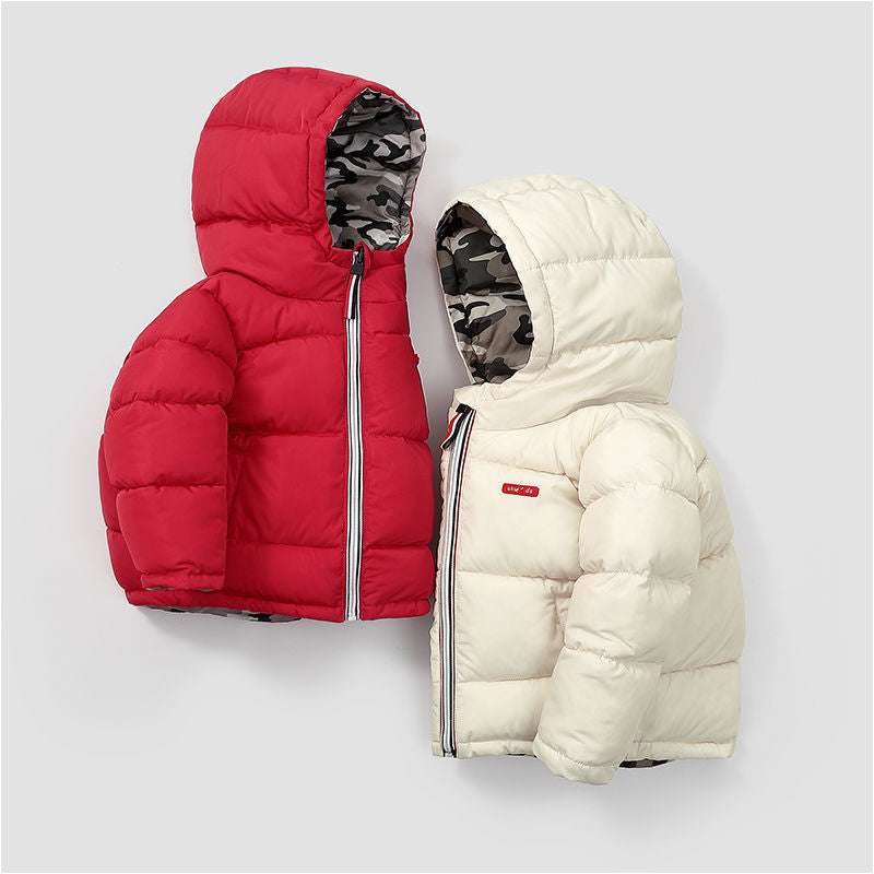 Middle And Small Children Wear Double-sided Padded Winter Jackets - Minihomy