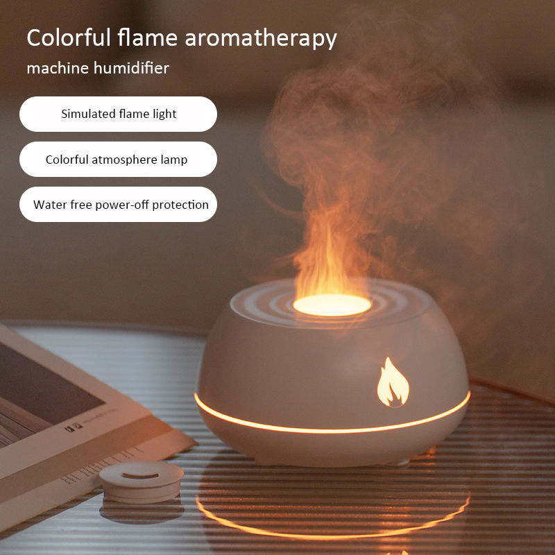 Flame Humidifier Aromatherapy Diffuser - 7 Colors Light USB Room Fragrance Essential Oil Diffuser - Minihomy