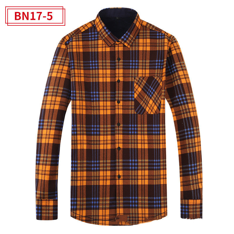 Men's Leisure Warm Plaid Shirt Coat - Minihomy