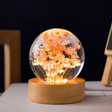 LED Night Light Flower Crystal Ball - Serene Ambiance for Bedroom Decor - Minihomy