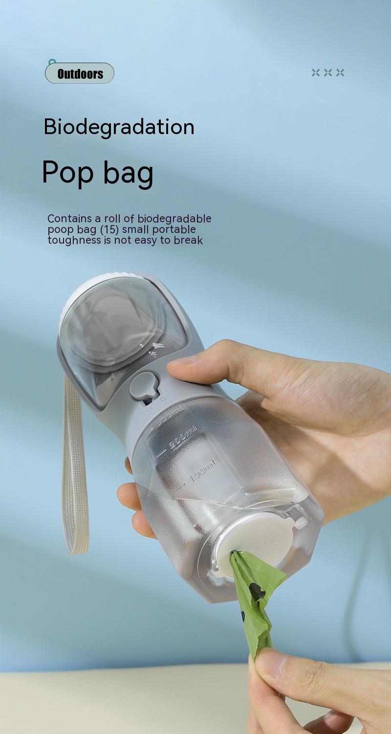 Drinking Food Garbage Bag Three-in-one Portable Small Multi-functional Pet Cups - Minihomy