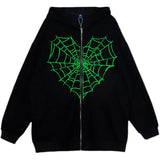 Hoodie Printed  Jacket Fleece Zip Sweatshirt - Minihomy