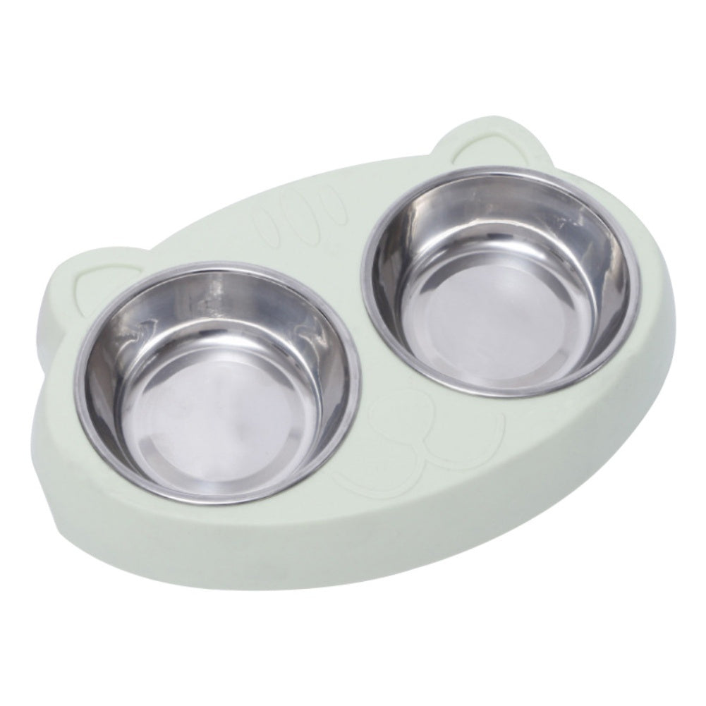 Stainless Steel Pet Bowls with No-Spill Stand for Cats & Dogs - Double Food & Water Bowls