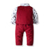 Boys Children's Long-sleeved Shirt Vest And Pants Suit - Minihomy