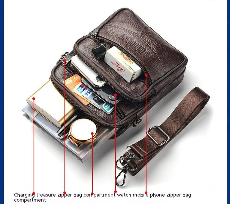 Men's Waist Bag Multi-functional Shoulder Messenger Bag Mobile Phone Belt Pouch - Minihomy