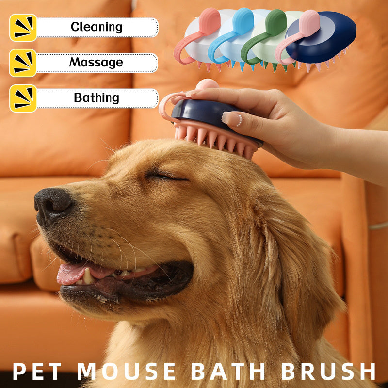 Pet Hair Remover Comb for Dogs & Cats - Silicone Bath & Shower Brush - Minihomy