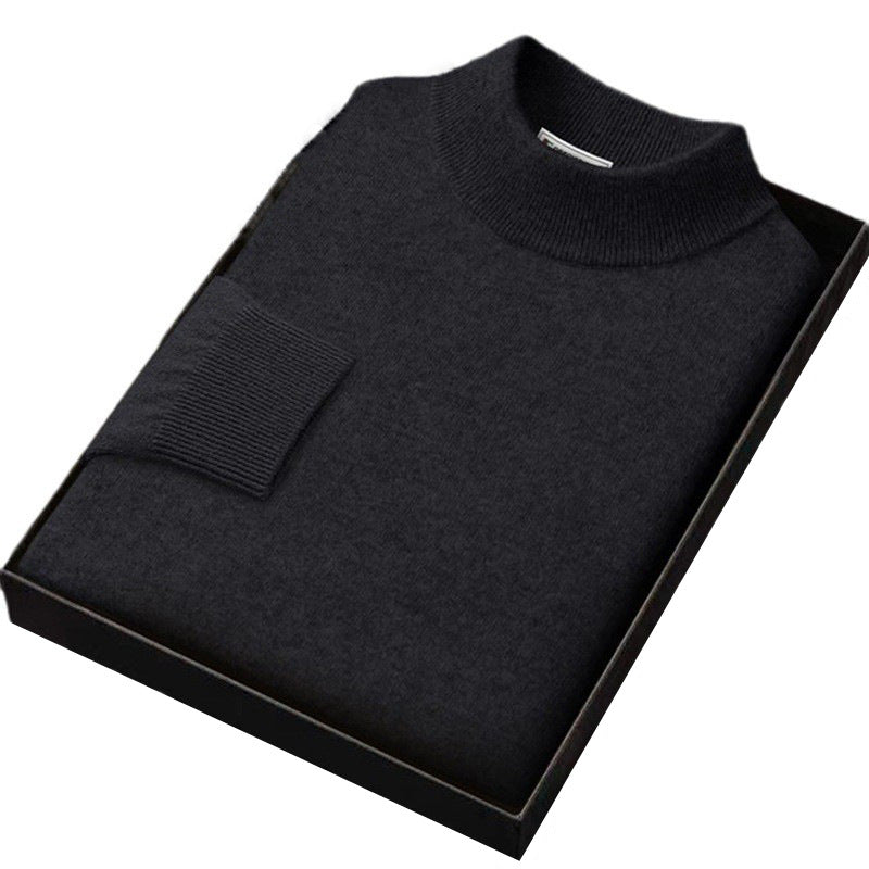 Fall Winter Men Half-Collar Wool Sweater - Minihomy