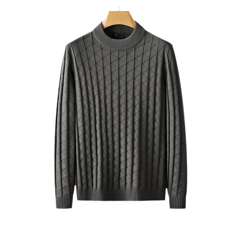 Men's Plus Size Knitted Sweater Loose Round Neck Bottoming Shirt - Minihomy