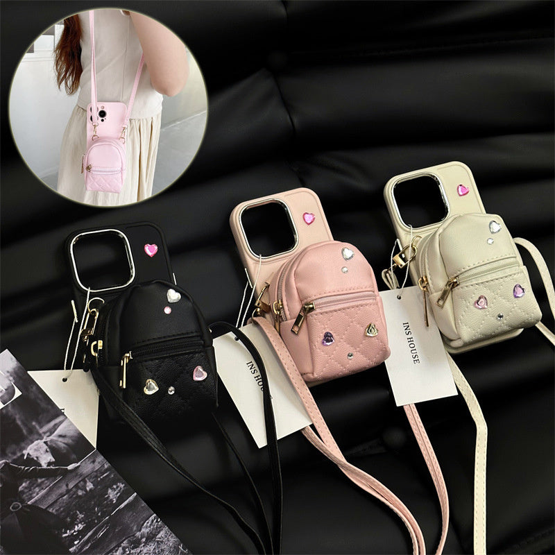 Cute Crossbody Phone Case for iPhone - Light Luxury Bag with Removable Strap - Minihomy