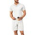 2pcs Set Men V Neck Polo Shirt Lapel Short Sleeve Men's Suit - Minihomy