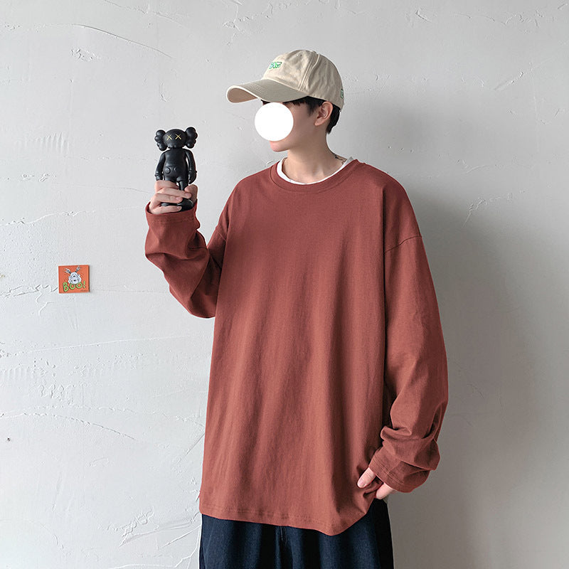 Legible Spring Autumn Long Sleeve T-shirts - Men's O-Neck Loose Fit - Minihomy