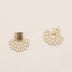 Handmade Pearl Woven Scalloped Pearl Stud Earrings - Minihomy