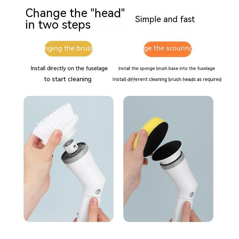 Electric Scrubber Cleaning Wall Long Handle Elbow Telescopic Multifunction Cleaning Brush - Minihomy