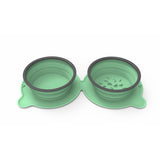 Portable Silicone Double Dog Food Bowls: Compact, Durable, and Travel-Friendly - Minihomy