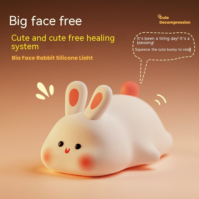 Cute Rabbit LED Night Light - Touch Sensor, Silicone, Christmas Gift for Kids - Minihomy