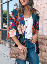 Flower Print Shirt Jacket Women Top - Minihomy