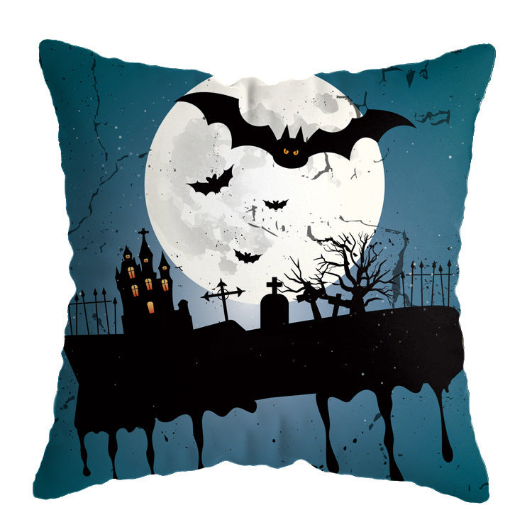 Linen Skull Halloween Pillow Cover - Minihomy