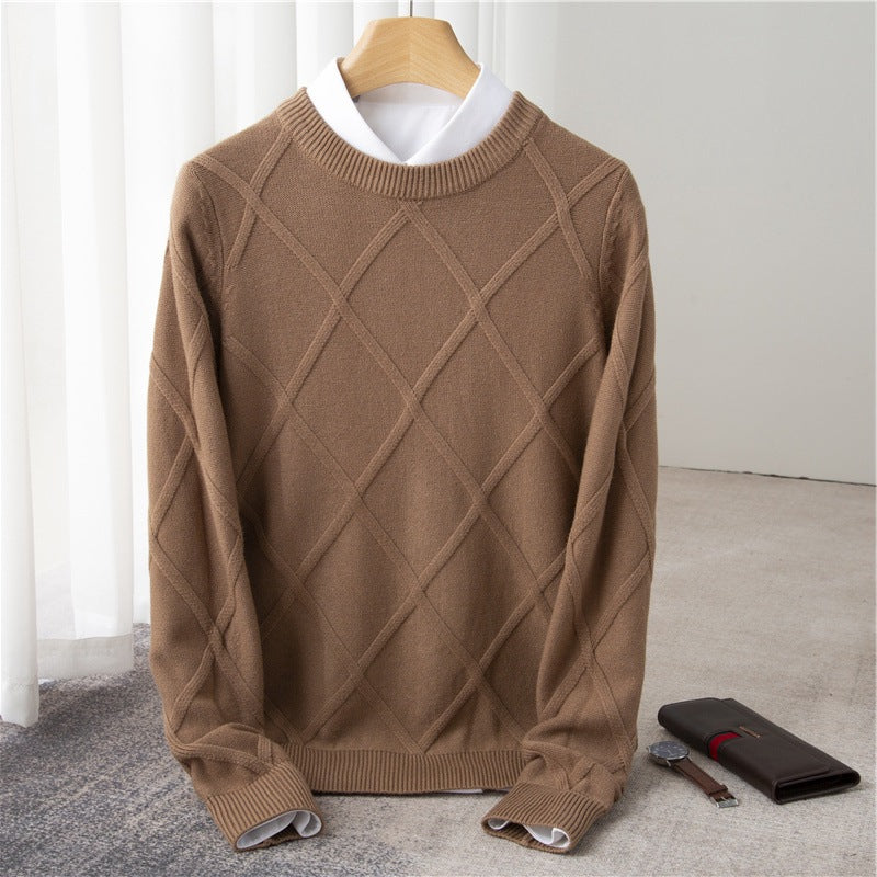 Woolen Sweater Men's Solid Color