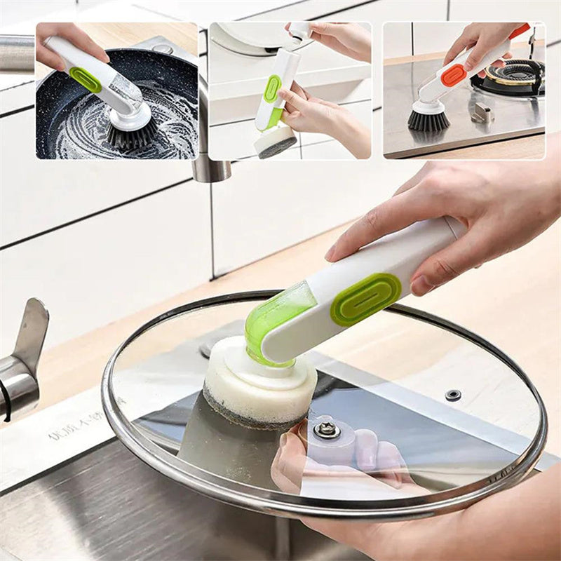 Multi-Functional Long-Handle Liquid-Filled Cleaning Brush With Liquid Dispenser - Minihomy