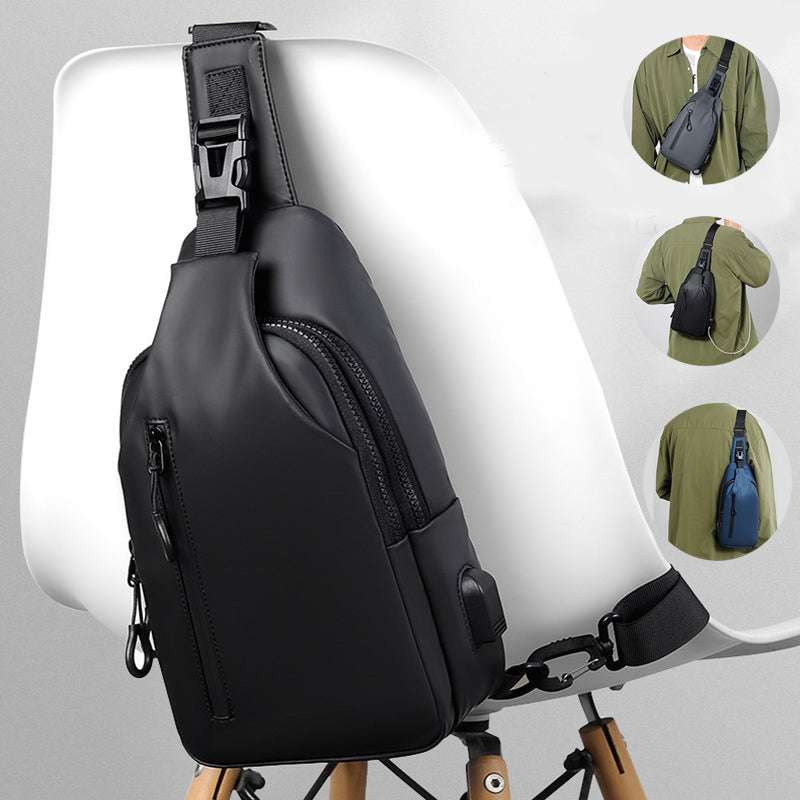 Black Sling Crossbody Backpack Shoulder Bag For Men Chest Bag - Minihomy