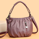 Retro Pleated Design Bucket Bag - All-Match Shoulder Messenger Bags for Women