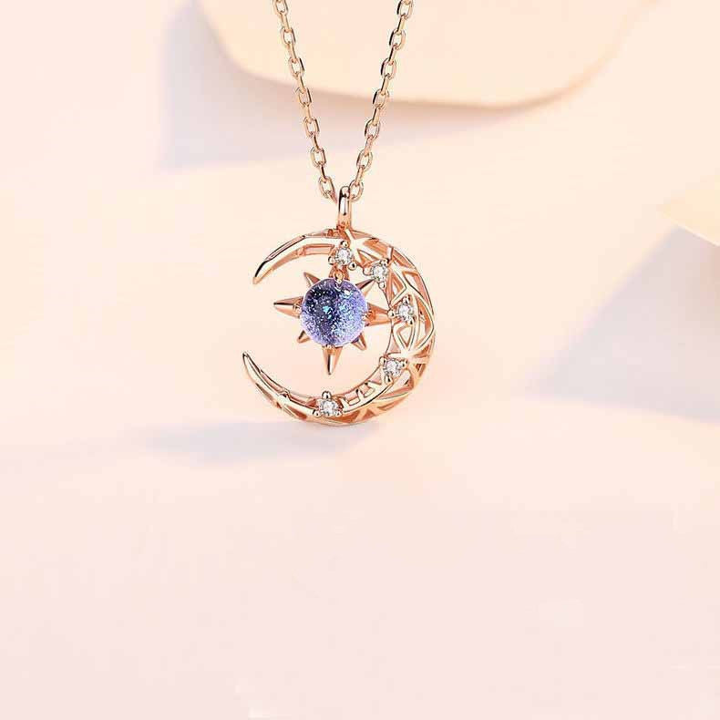 Explosive Style Star And Moon Necklace Female - Minihomy