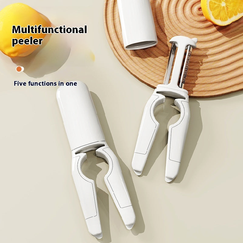 5-in-1 Fruit & Veggie Peeler | Stainless Steel Kitchen Gadget with Bottle Opener - Minihomy