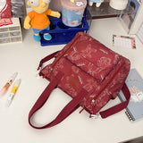 Large Capacity Tote Bag: Bear Print Shoulder & Crossbody Handbag