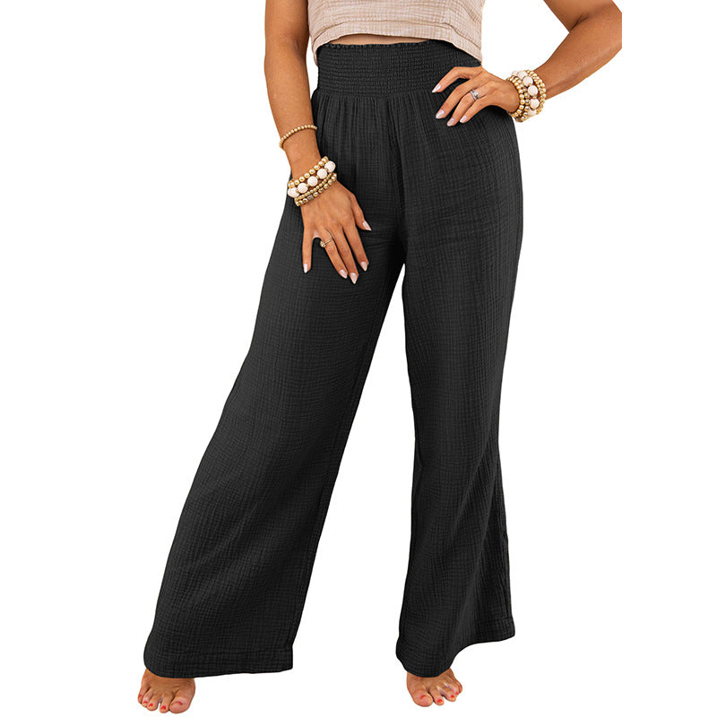 Slim-fit Slimming Solid Color Casual Trousers