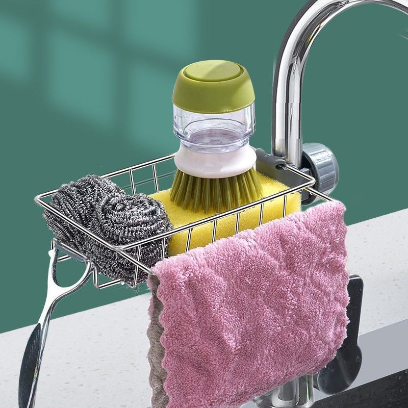 Adjustable Sink Drain Rack Sponge Storage Faucet Holder - Minihomy