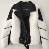 Women's Imitation Fur Motorcycle Coat - Autumn And Winter Collection