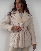 Women's Plaid Lapel Winter Coat - Warm, Stylish & Versatile Outwear