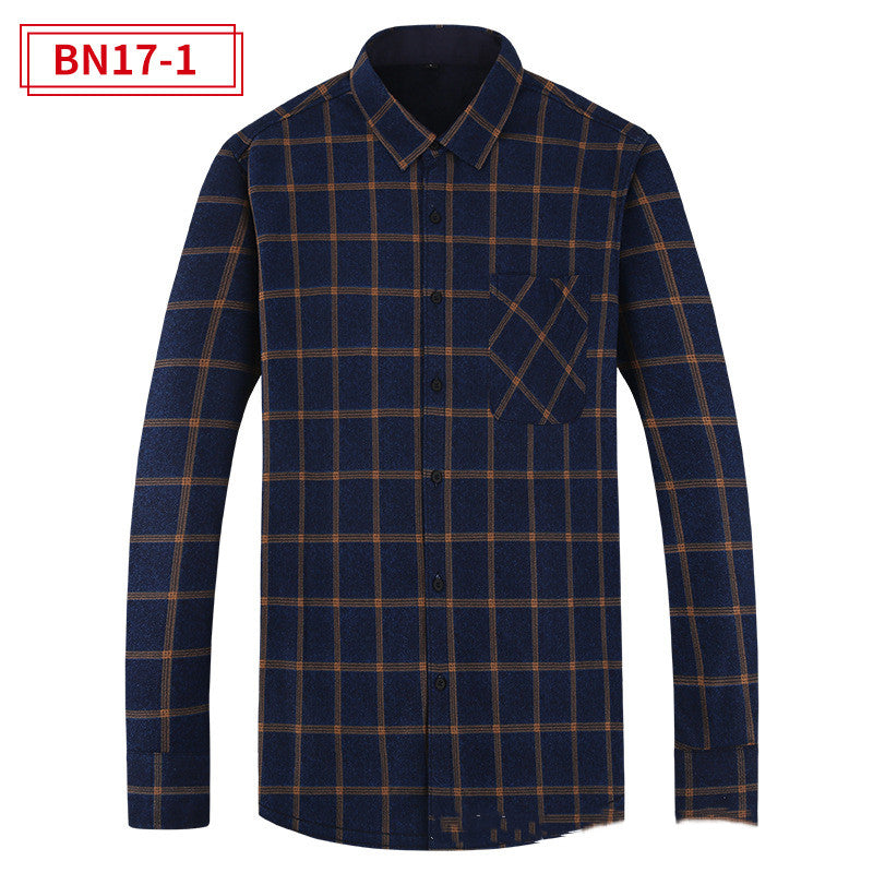 Men's Leisure Warm Plaid Shirt Coat - Minihomy